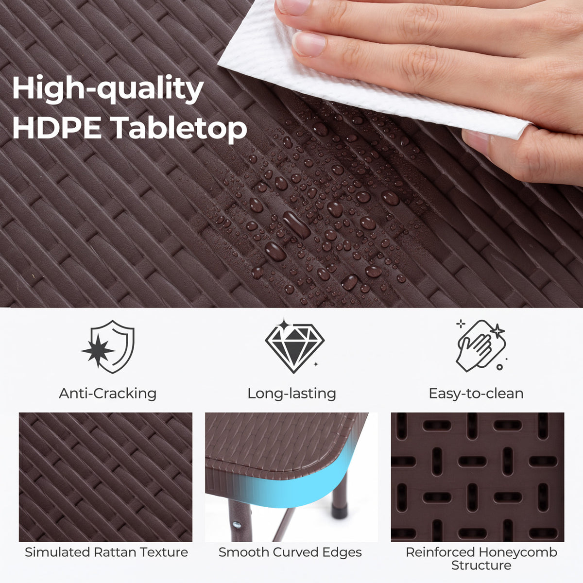 Plastic Fold-in-Half Camping Table