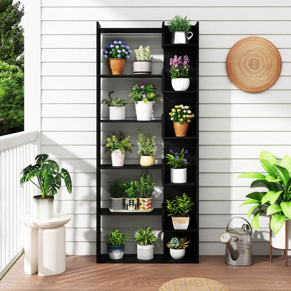 6-Tier Bookshelf Wooden Bookcase with 2 Anti-Tipping Kits Open Display Shelf