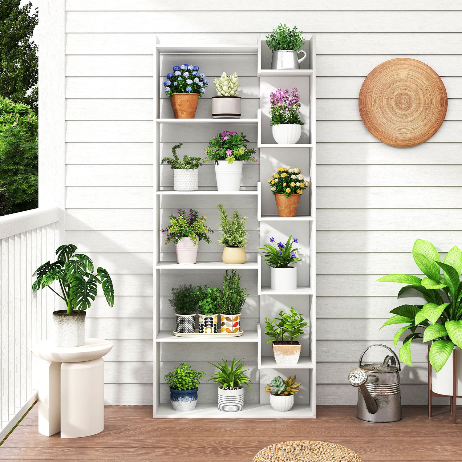 6-Tier Bookshelf Wooden Bookcase with 2 Anti-Tipping Kits Open Display Shelf