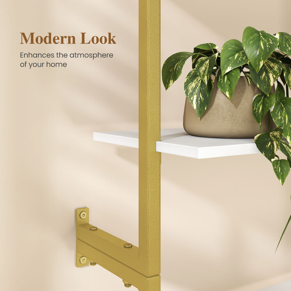 6-Tier Freestanding ladder Storage bookshelf with Metal Frame for Study and Pantry