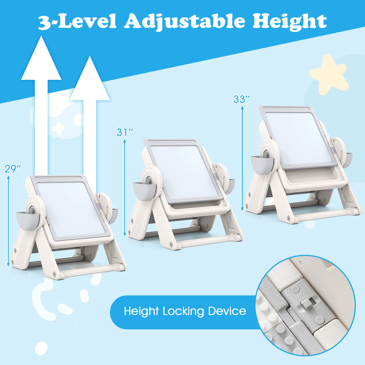 6-in-1 Multi-activity Children Table and Chair Set Folding Art Easel Set