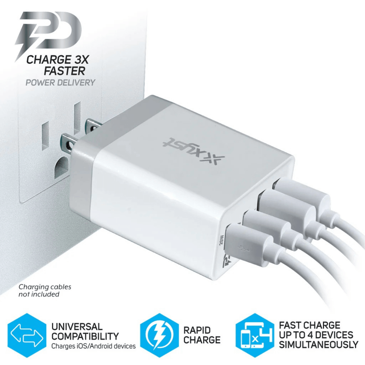 Xyst 35-Watt 4-Port USB-A and USB-C Wall Charger