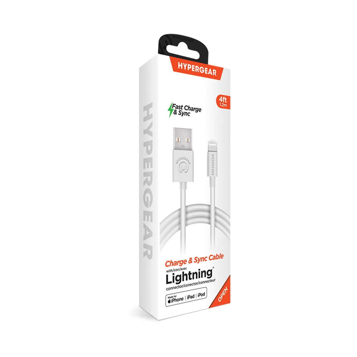 HyperGear USB to Lightning Rounded Cable 4ft