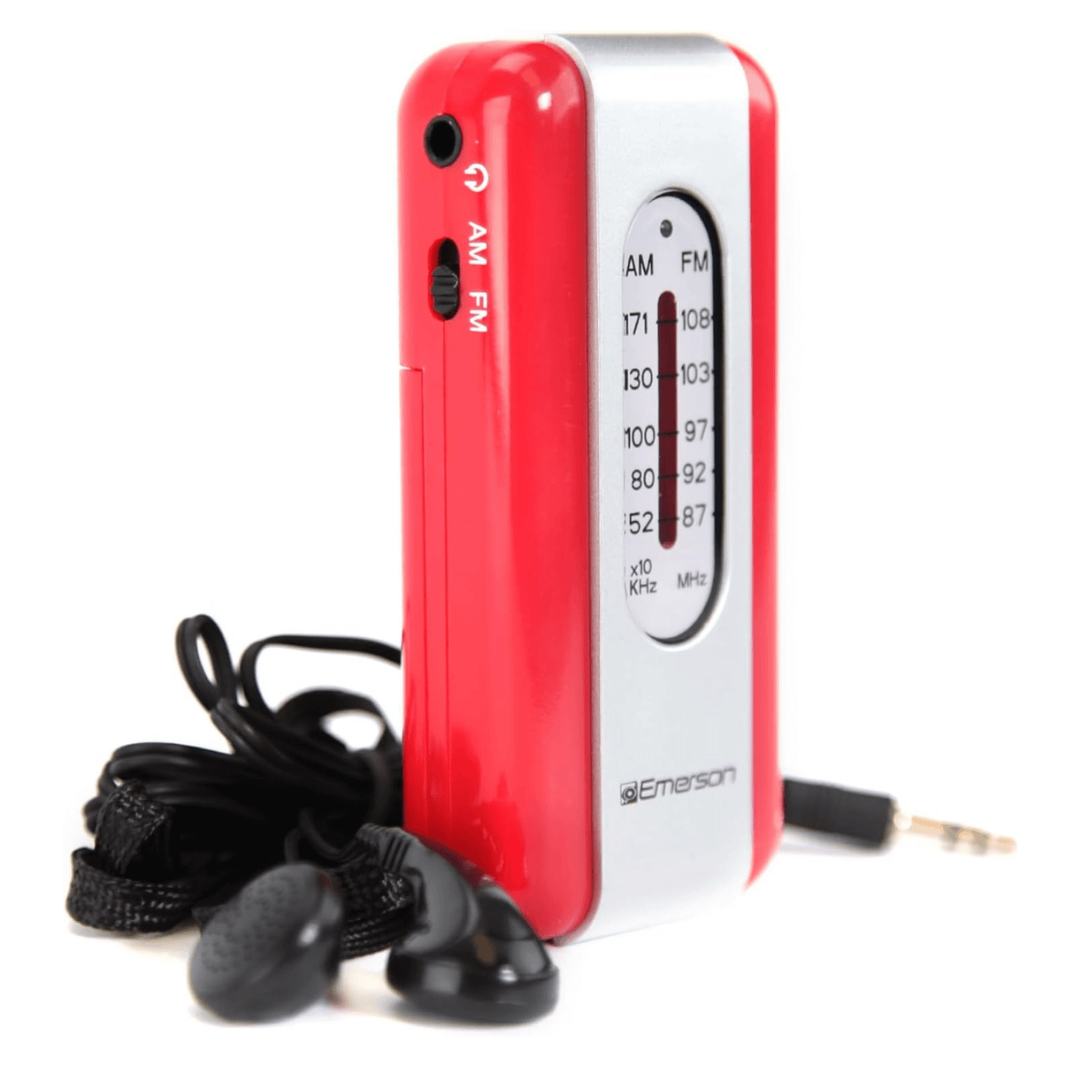 Emerson Portable AMFM Radio with Earbuds and Wide Frequency Range of Stations