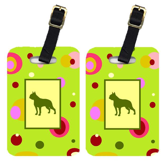 Boston Terrier Luggage Tags – Set of 2 Durable Bag Tags with Straps