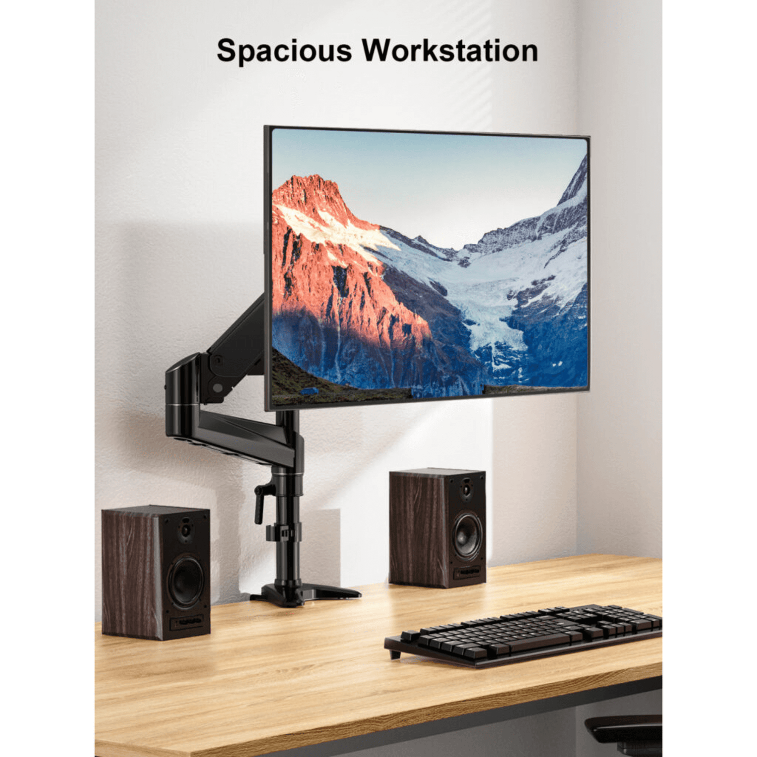 ErgoAV Gas Spring Desk Mount for Single Monitors 13" to 34" and up to 17lbs