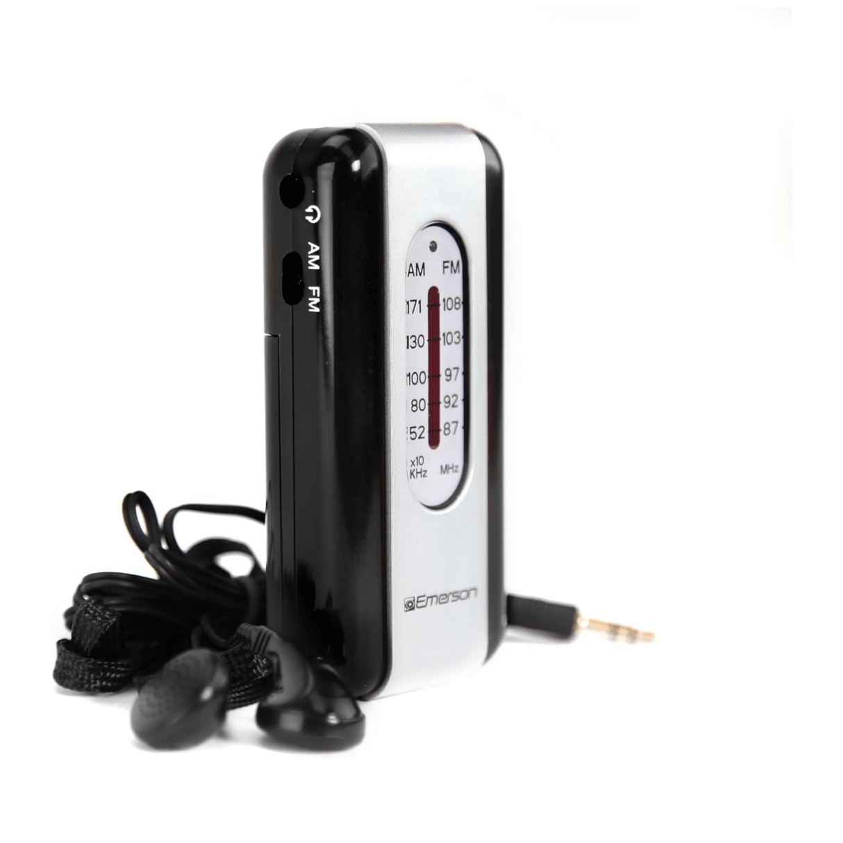 Emerson Portable AMFM Radio with Earbuds and Wide Frequency Range of Stations