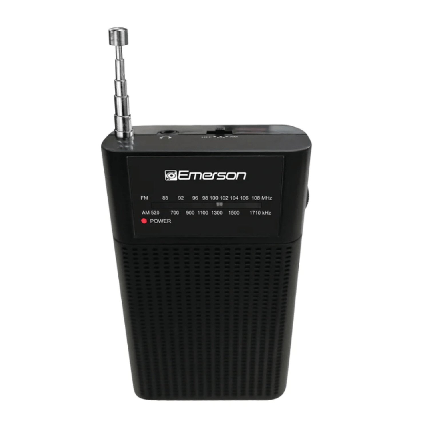 Emerson Portable AMFM Radio with Built-In Speaker and Easy Removable Belt Clip