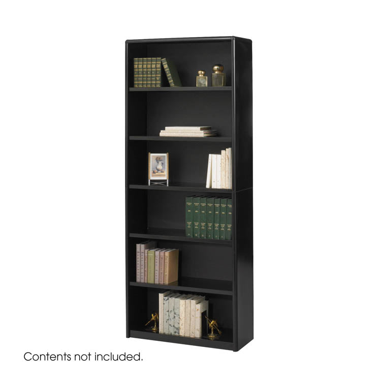 SAFCO Office Furniture 6-Shelf Value Mate Bookcase, Black 7174BL