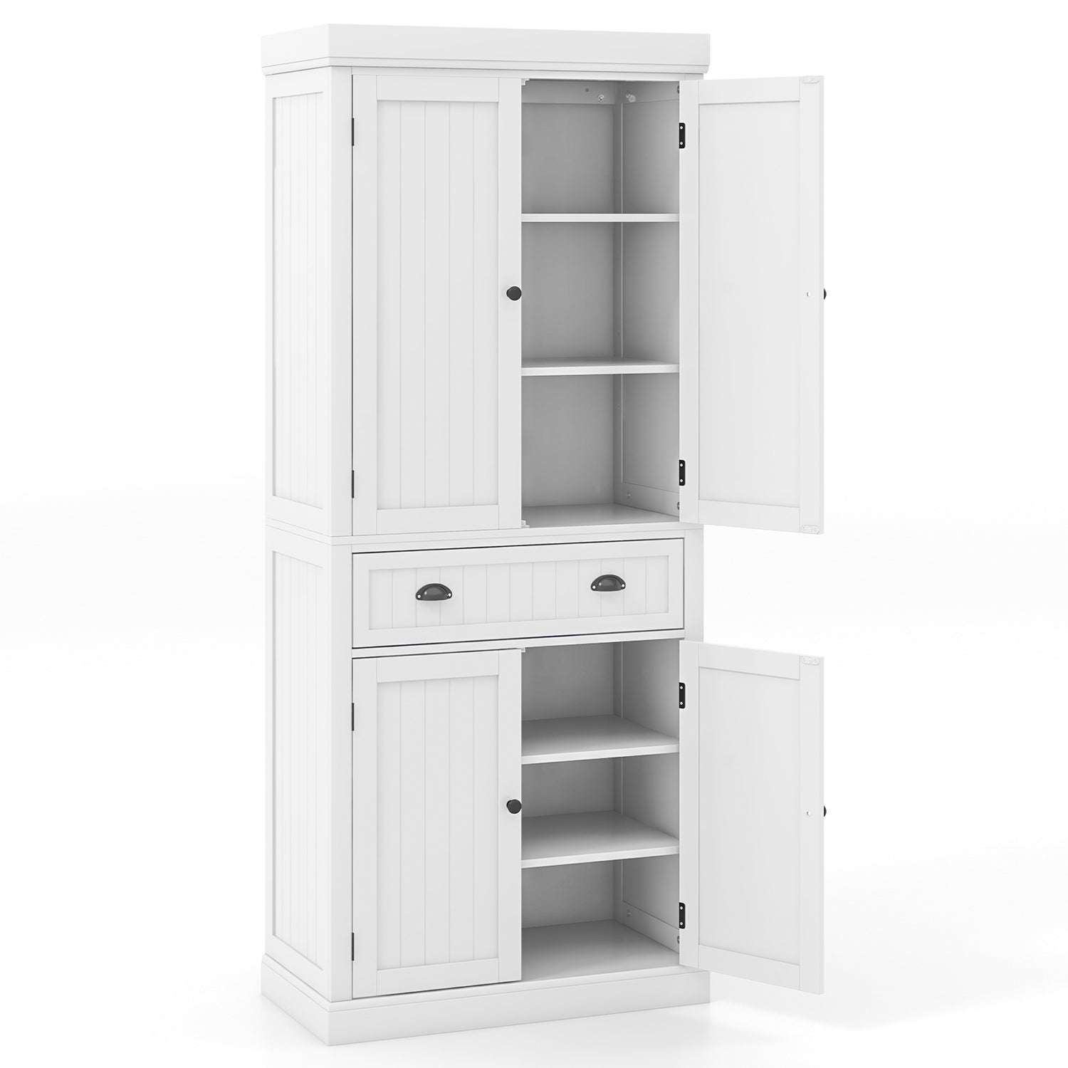 Cupboard Freestanding Kitchen Cabinet w/ Adjustable Shelves