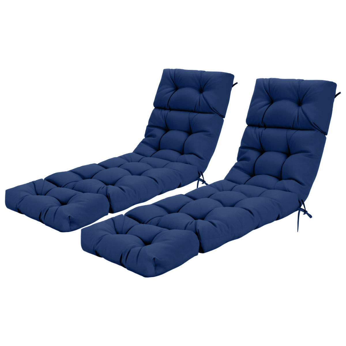Outdoor Lounge Chaise Cushion 73"x22" with High Back String Ties
