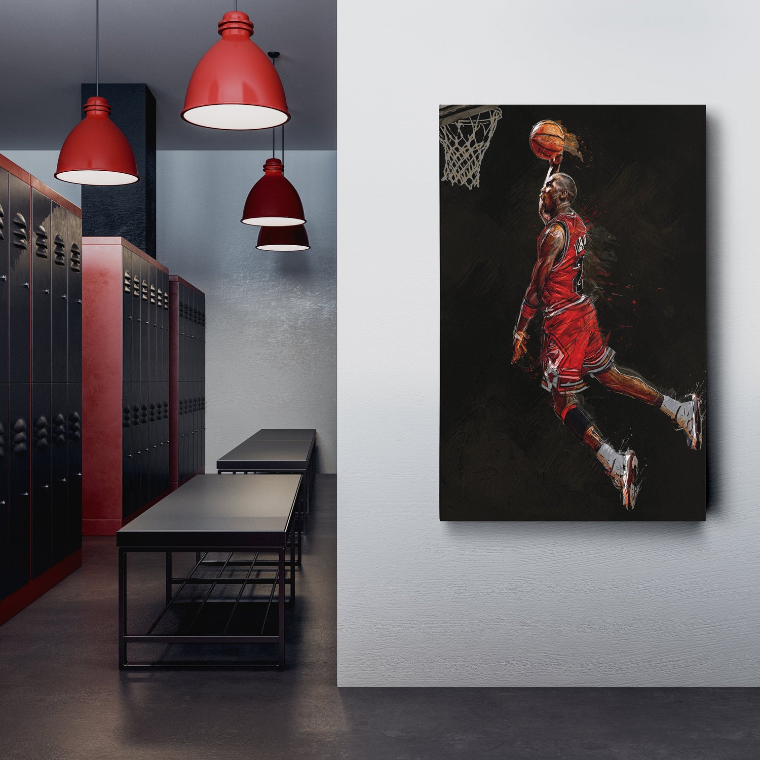 Michael Jordan Slam Dunk Canvas – Chicago Bulls Basketball Wall Art for Home & Man Cave