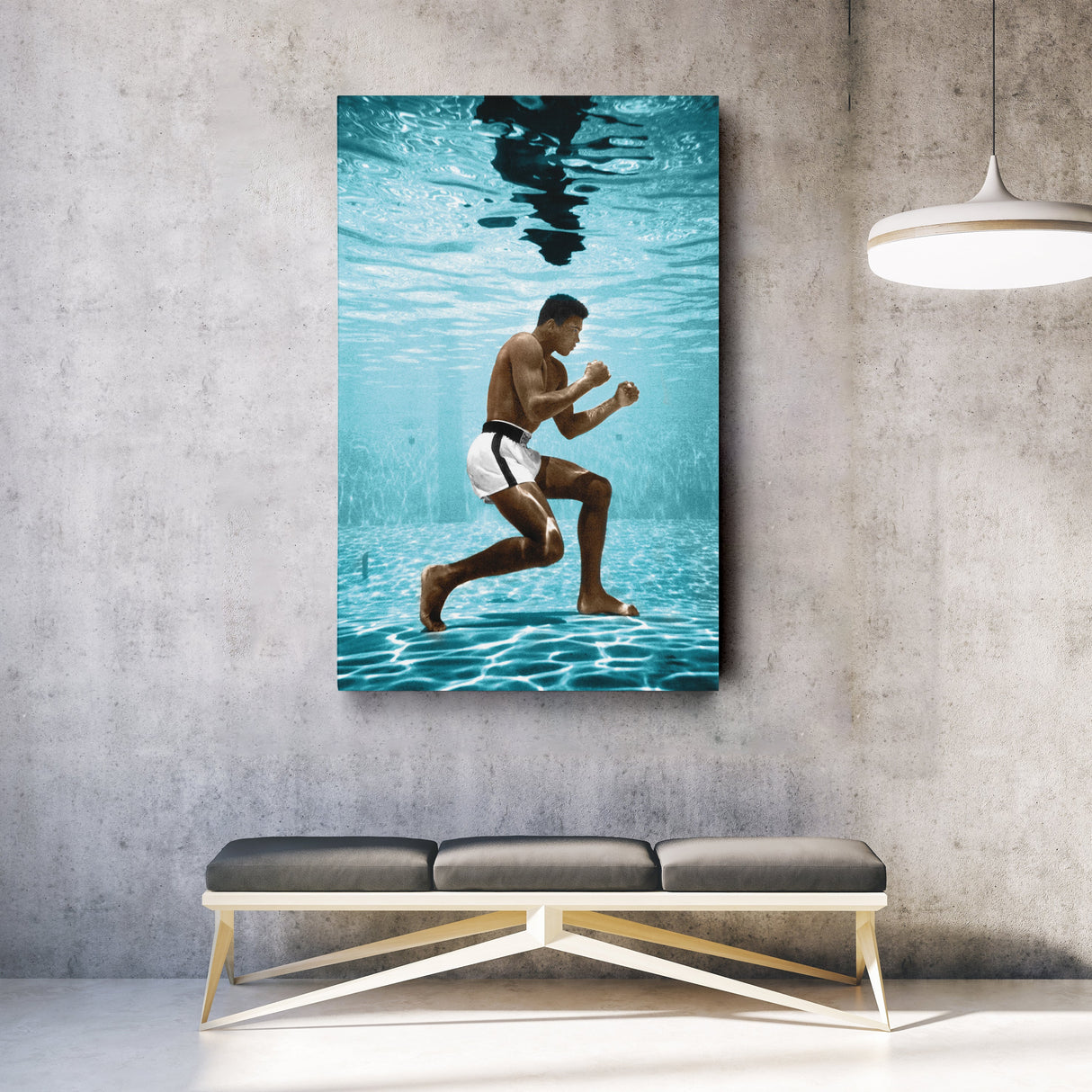 Muhammad Ali Underwater Canvas – Boxing Wall Art for Home Decor