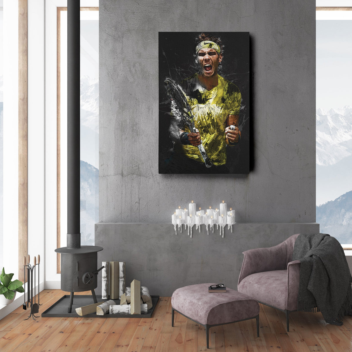 Rafael Nadal Canvas Print – Iconic Tennis Wall Art for Man Cave or Home