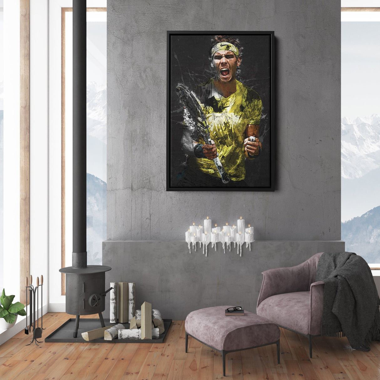 Rafael Nadal Canvas Print – Iconic Tennis Wall Art for Man Cave or Home