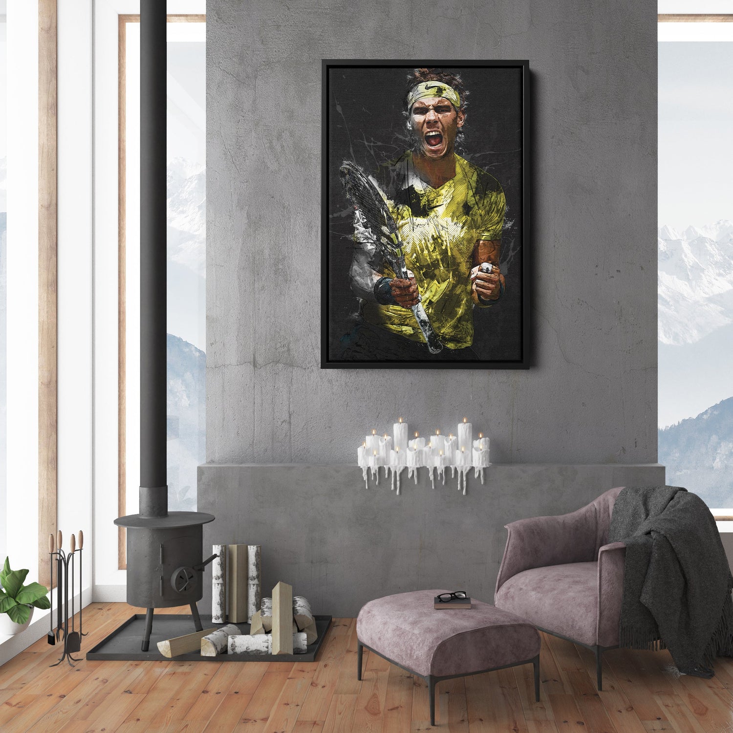 Rafael Nadal Canvas Print – Iconic Tennis Wall Art for Man Cave or Home