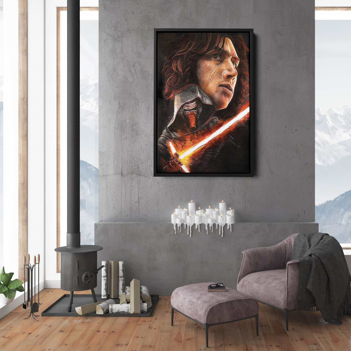 Kylo Ren Star Wars Poster Canvas Wall Art Decor - Dark Side Art