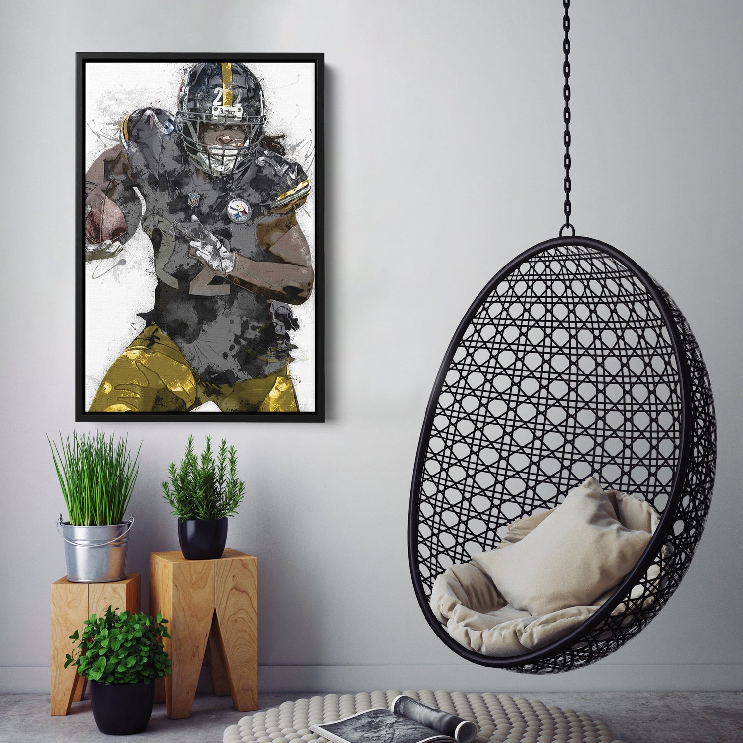 Najee Harris Canvas Art – Pittsburgh Steelers Wall Decor