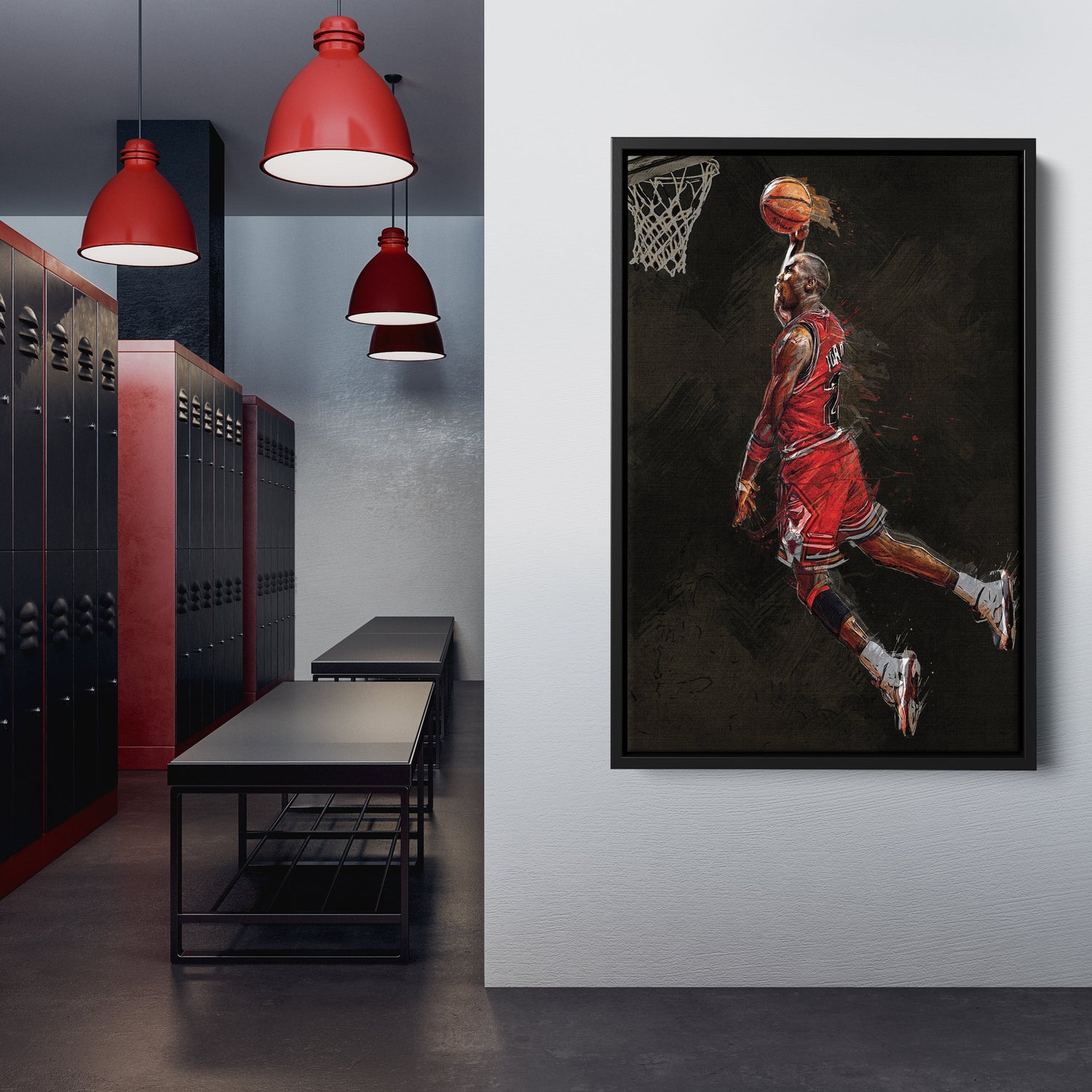 Michael Jordan Slam Dunk Canvas – Chicago Bulls Basketball Wall Art for Home & Man Cave