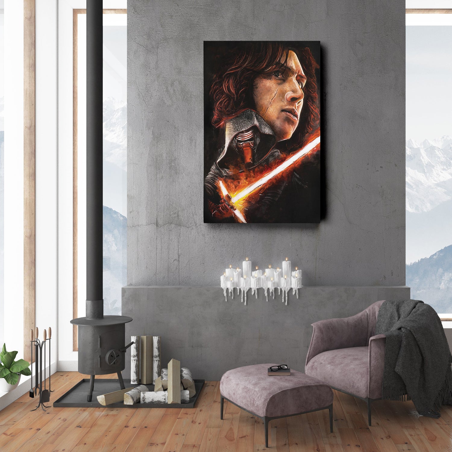 Kylo Ren Star Wars Poster Canvas Wall Art Decor - Dark Side Art