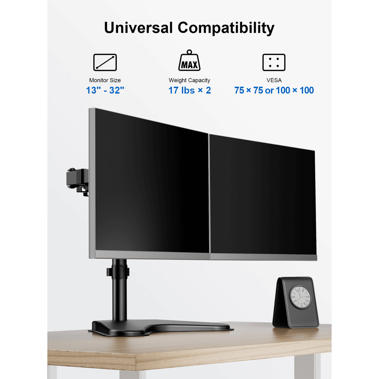 ErgoAV Motion Desk Stand for Dual Monitors 13" to 32"