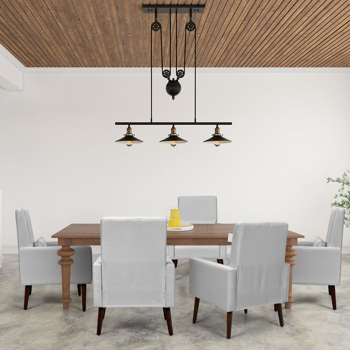 2-in-1 Fabric Upholstered Rocking Chair with Pillow