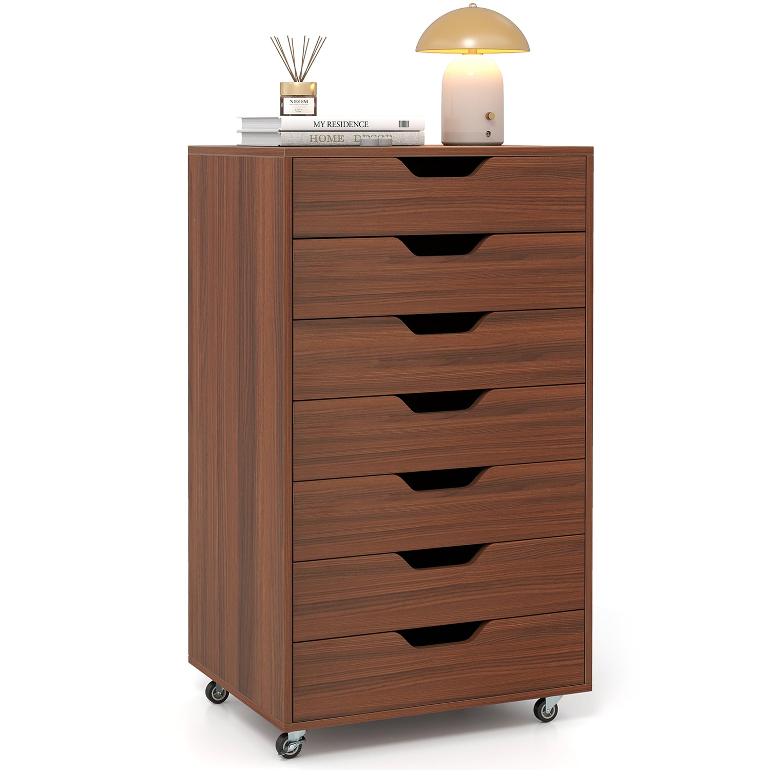 7-Drawer Chest Storage Dresser Floor Cabinet Organizer with Wheels