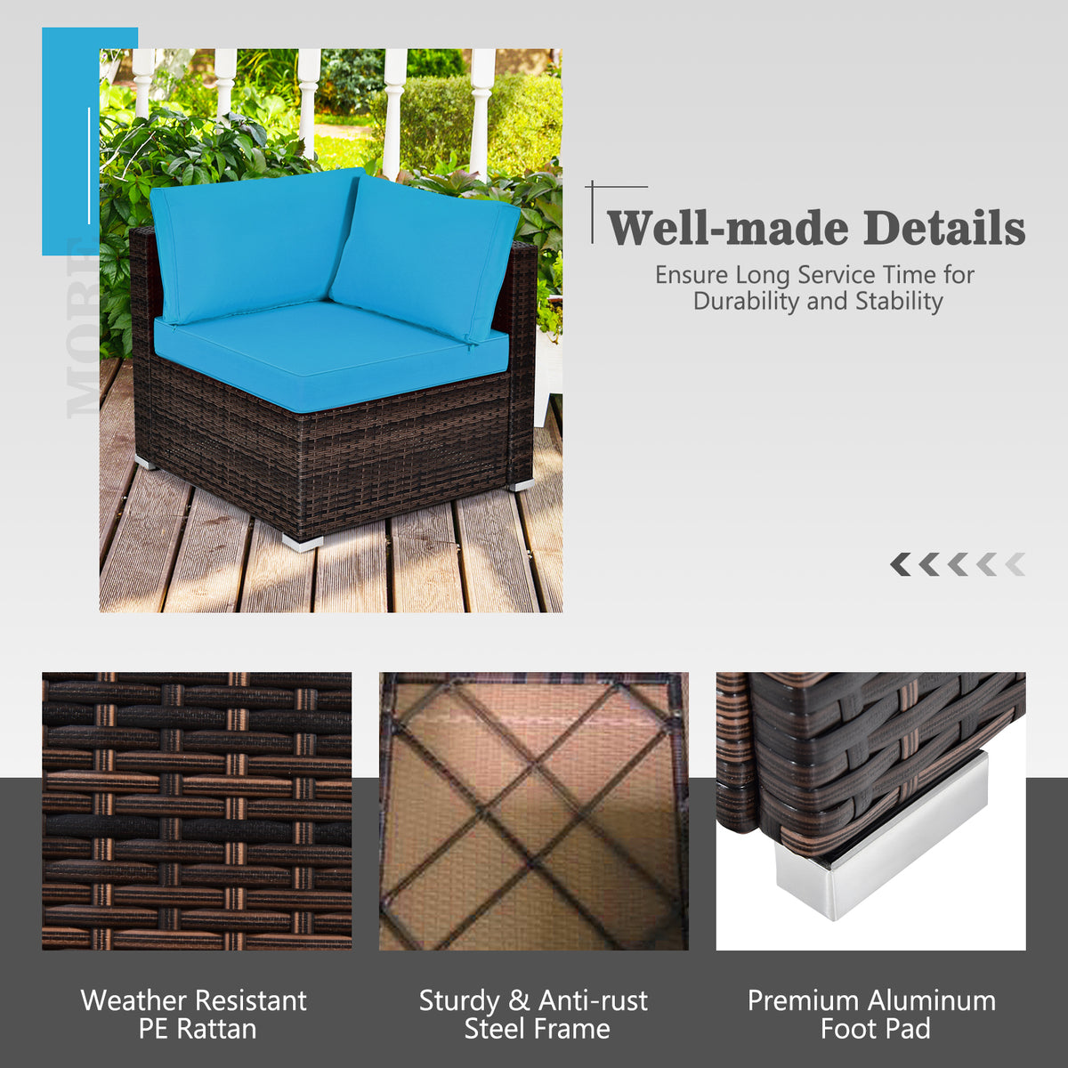 7 Pieces Patio Furniture Set with 35 Inches 50000 BTU Propane Gas Fire Pit Table and Waterproof Cover for Firpit