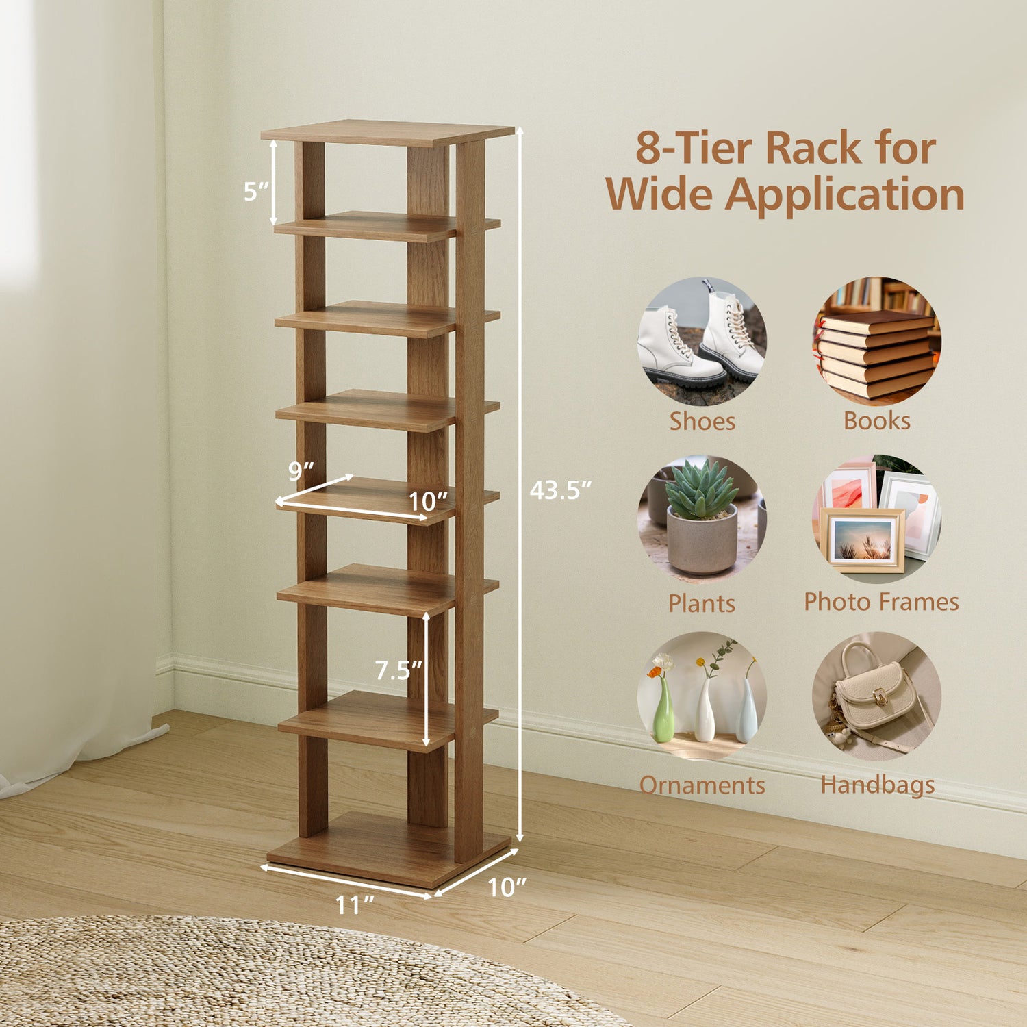 7-Tier Shoe Rack Practical Free Standing Shelves Storage Shelves