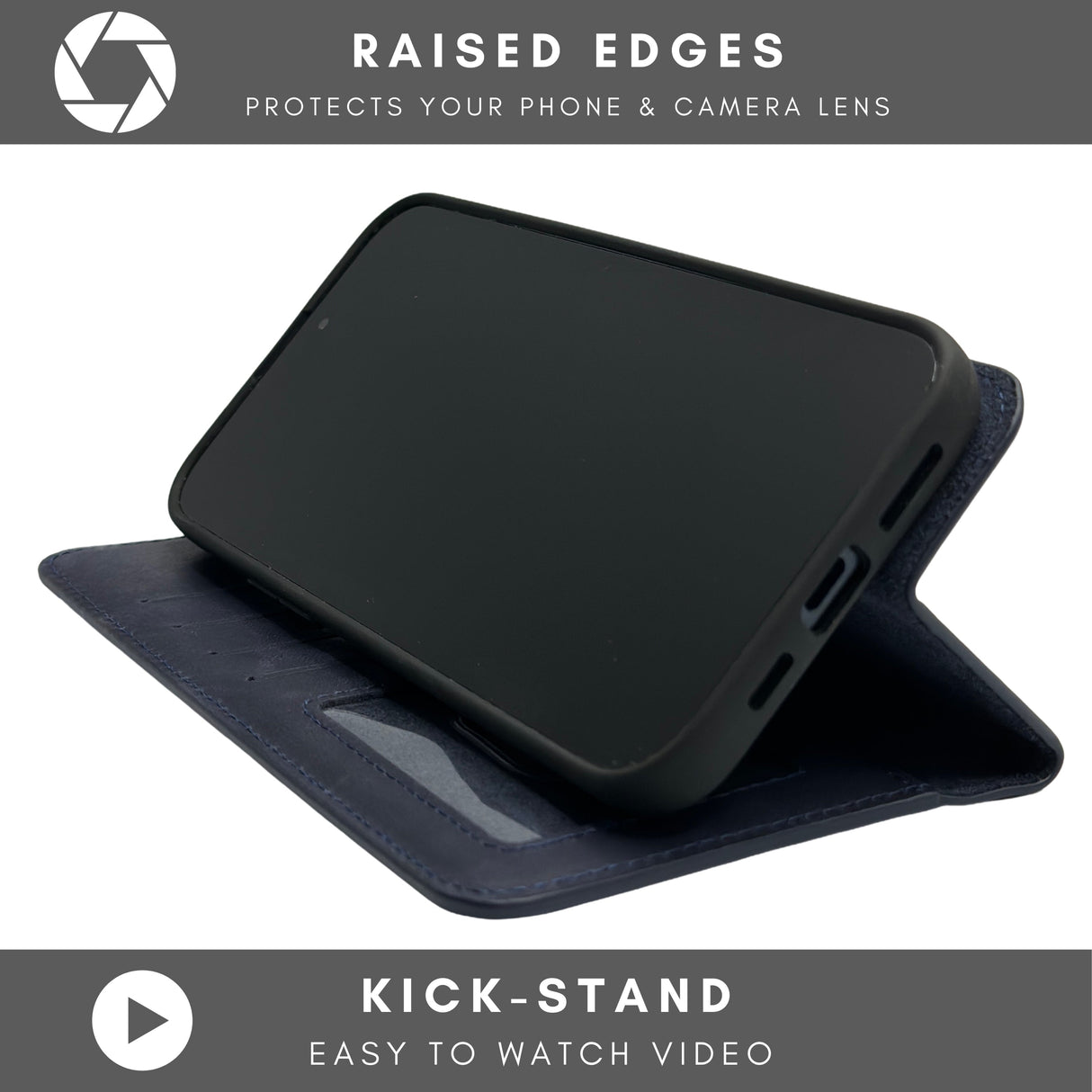 Vegas Premium Leather iPhone 15 Wallet Case with MagSafe | Detachable RFID Blocking Luxury Wallet