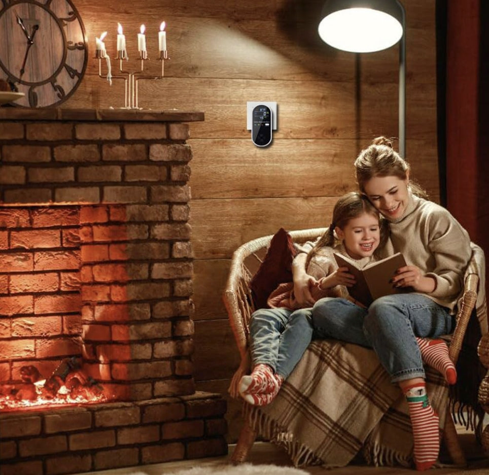 3-in-1 Carbon Monoxide Detector, Carbon Monoxide Detector Plug in Wall with Temperature & Humidity Display