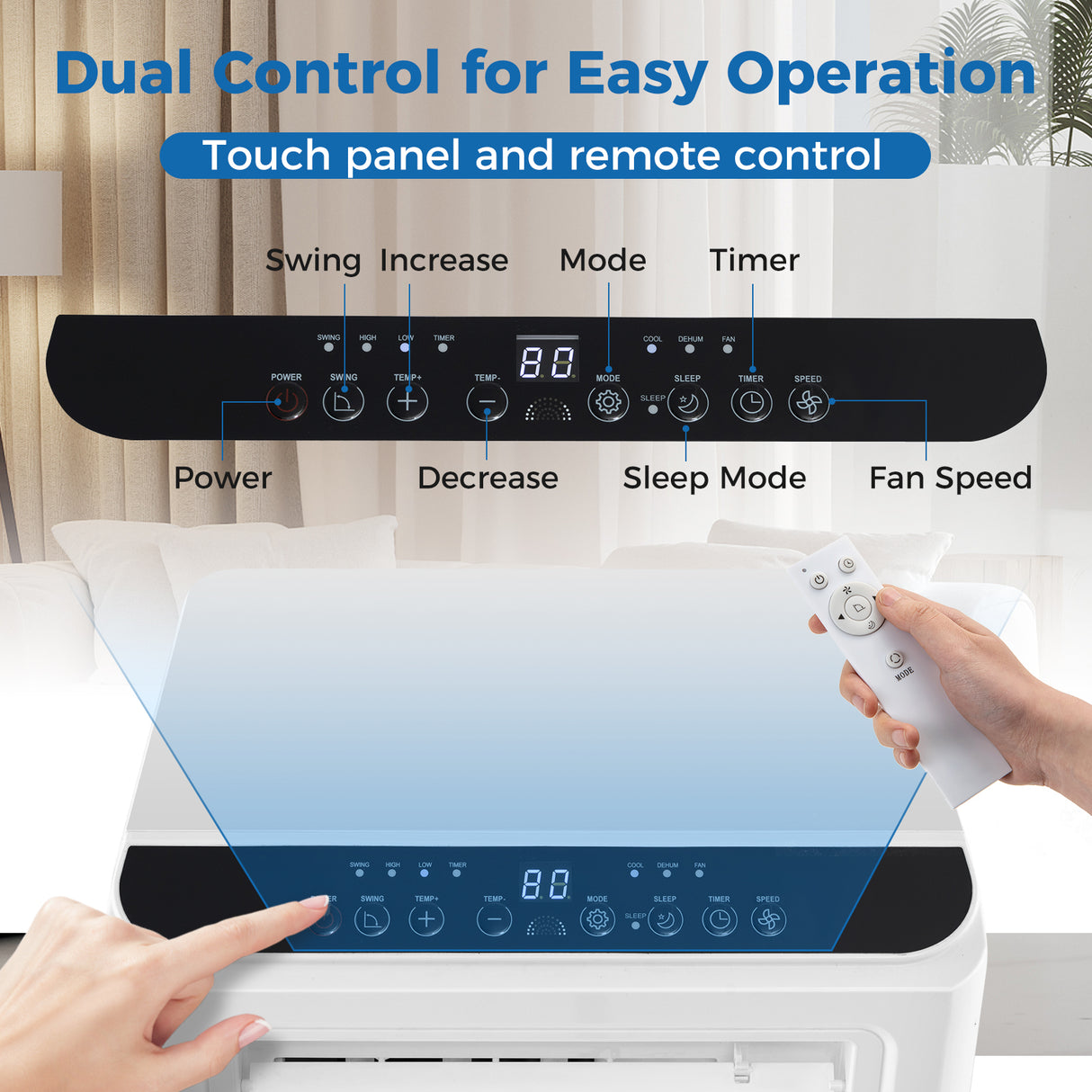 8000 BTU Portable Air Conditioner 3 in 1 Floor AC Unit with Fan and Dehumidifier