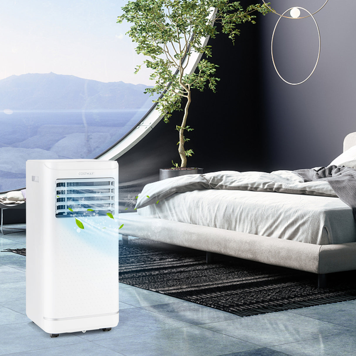 8000 BTU Portable Air Conditioner with Dehumidifier and Fan Mode