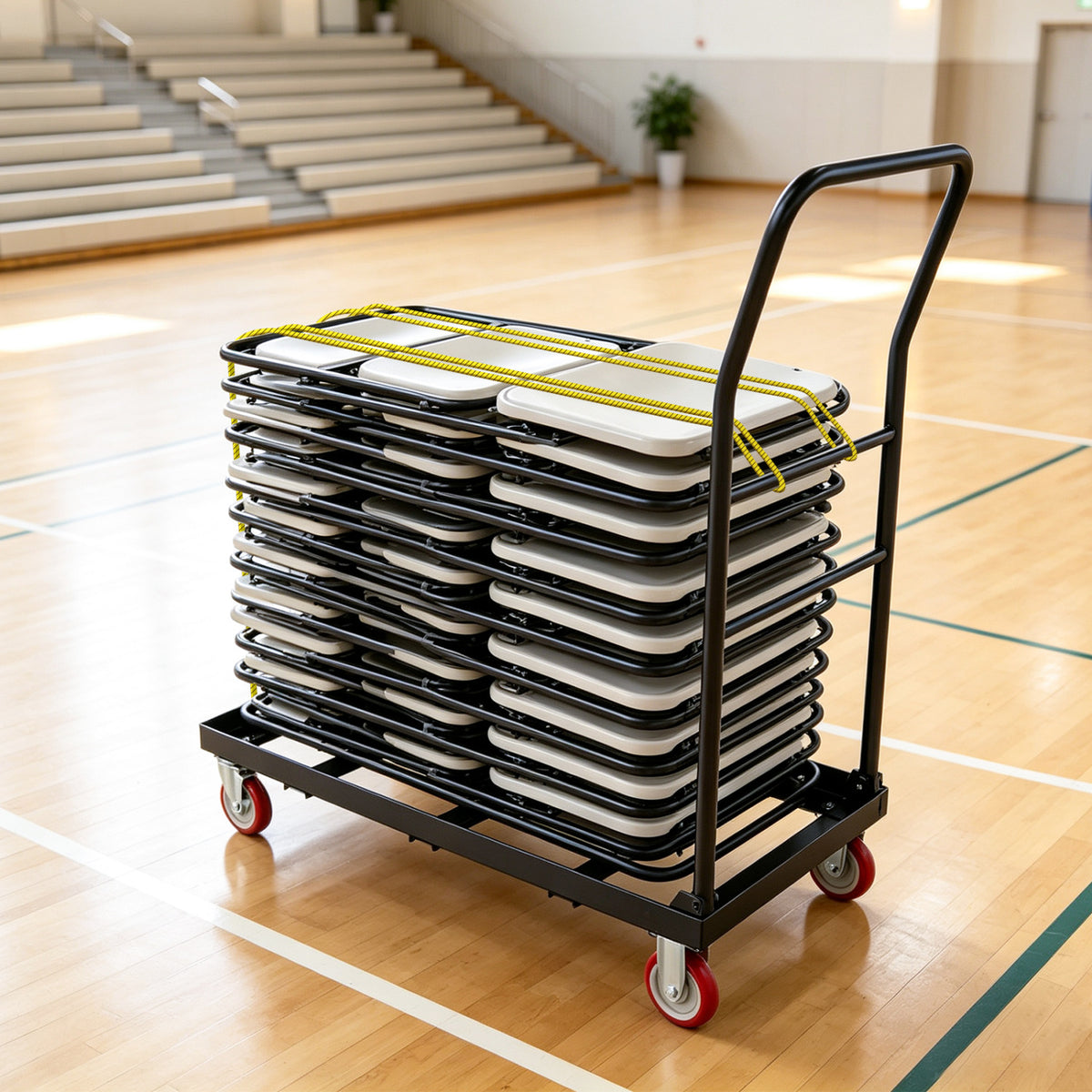 800 LBS Folding Hand Truck with Handle and 2 Elastic Ropes-Black