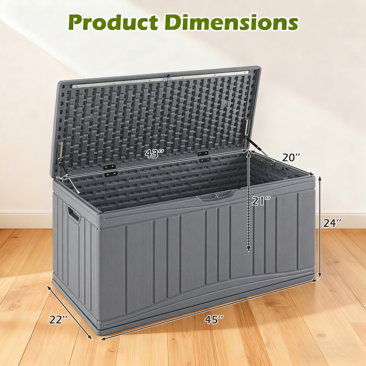 Outdoor Deck Box with Lockable Lid for Garden Tools Cushions