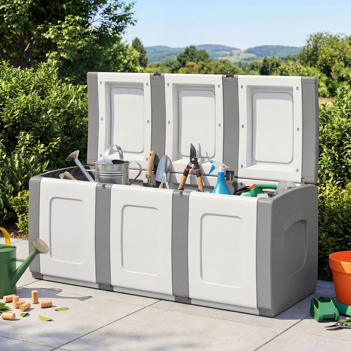 Patio Container with Lockable Lid for Packages and Garden