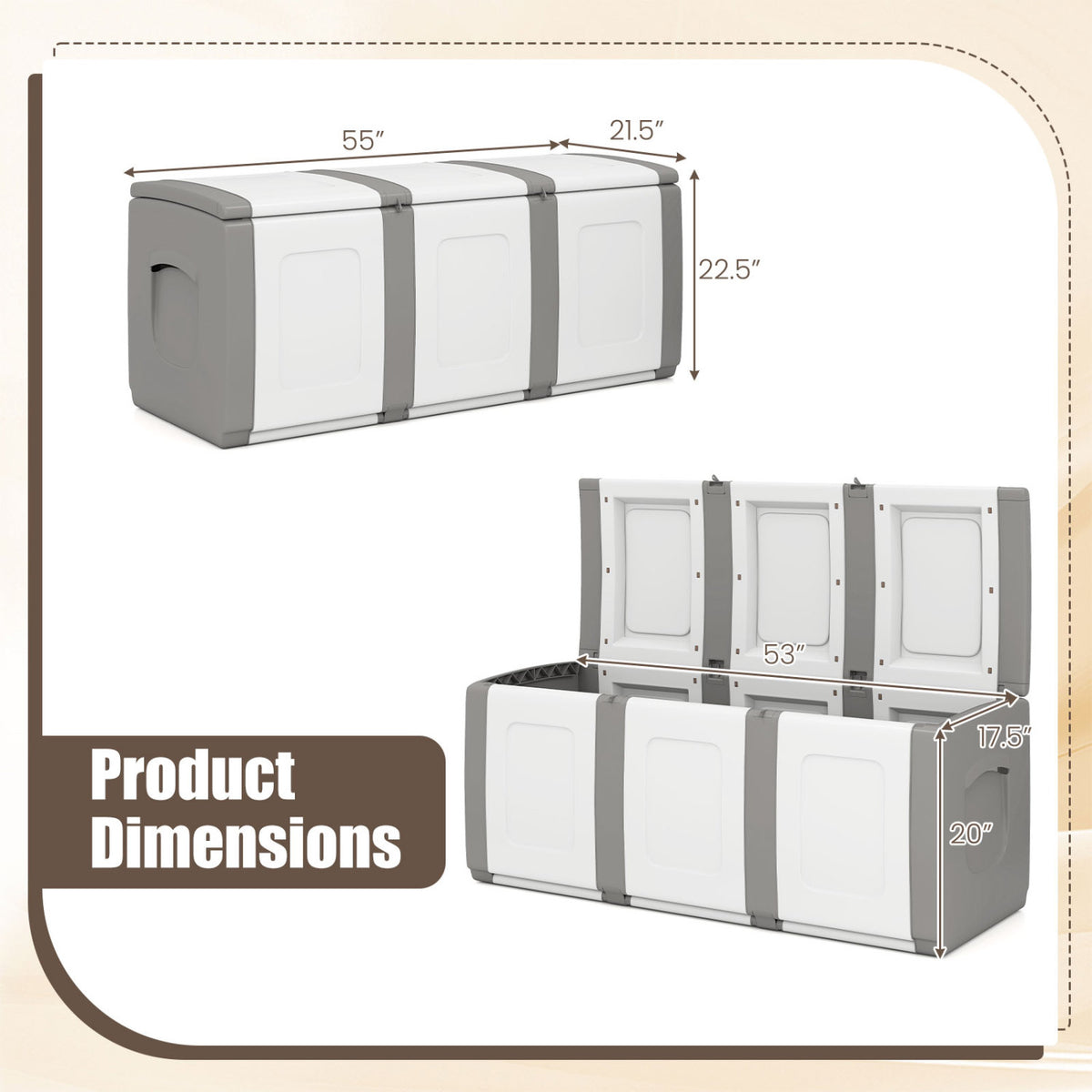 Patio Container with Lockable Lid for Packages and Garden