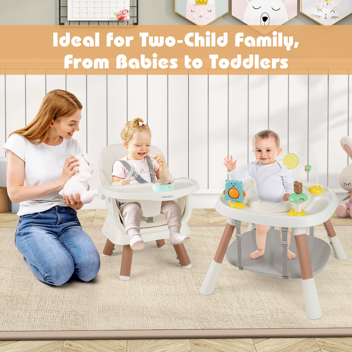 16-in-1 Baby High Chair with Activity Center and Booster Seat for Babies and Toddlers