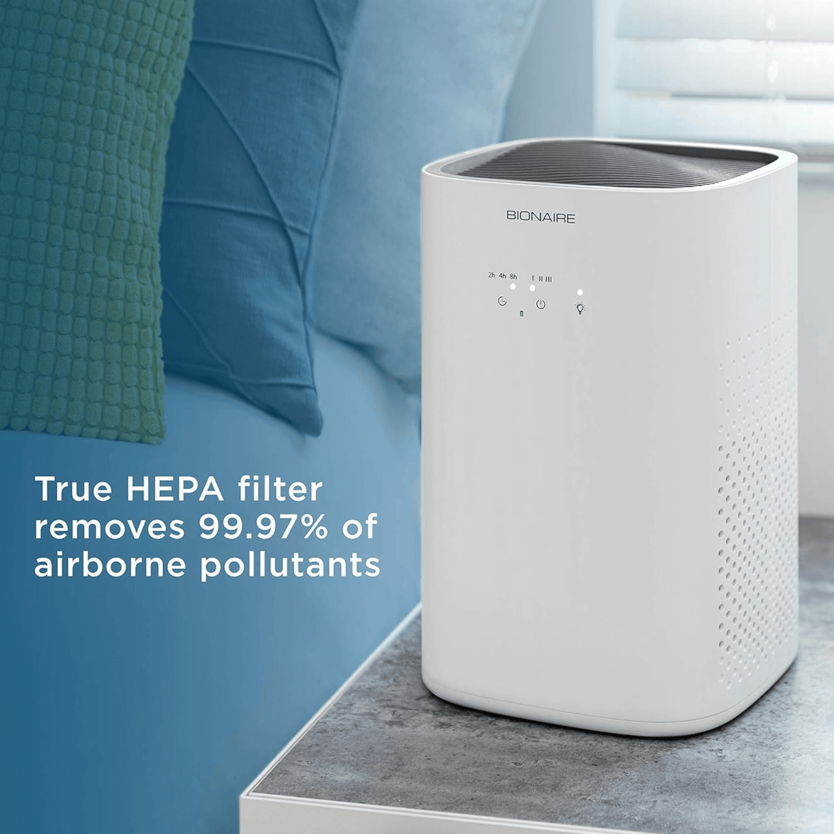 Bionaire True HEPA 360-Degree Touch-Control Air Purifier for Medium Size Rooms