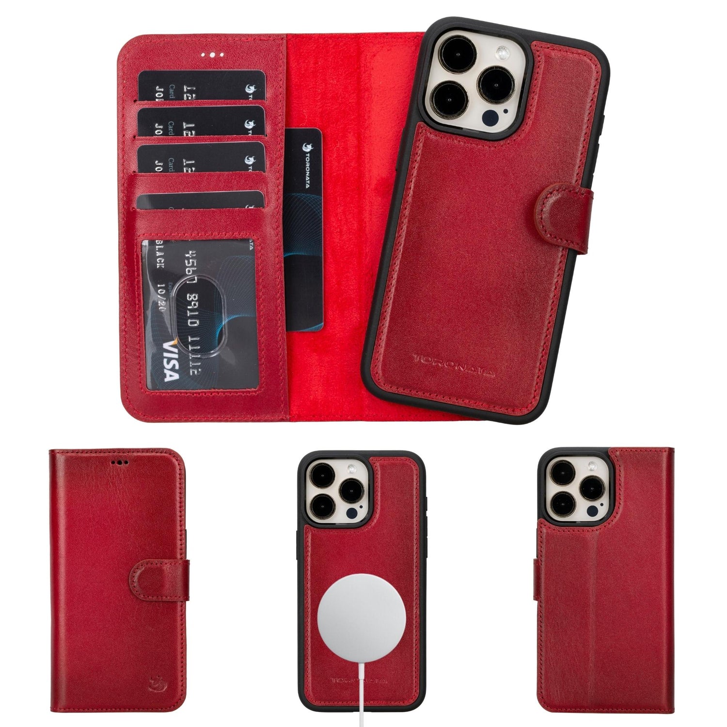 Casper iPhone 14 Series Detachable Leather Wallet Case