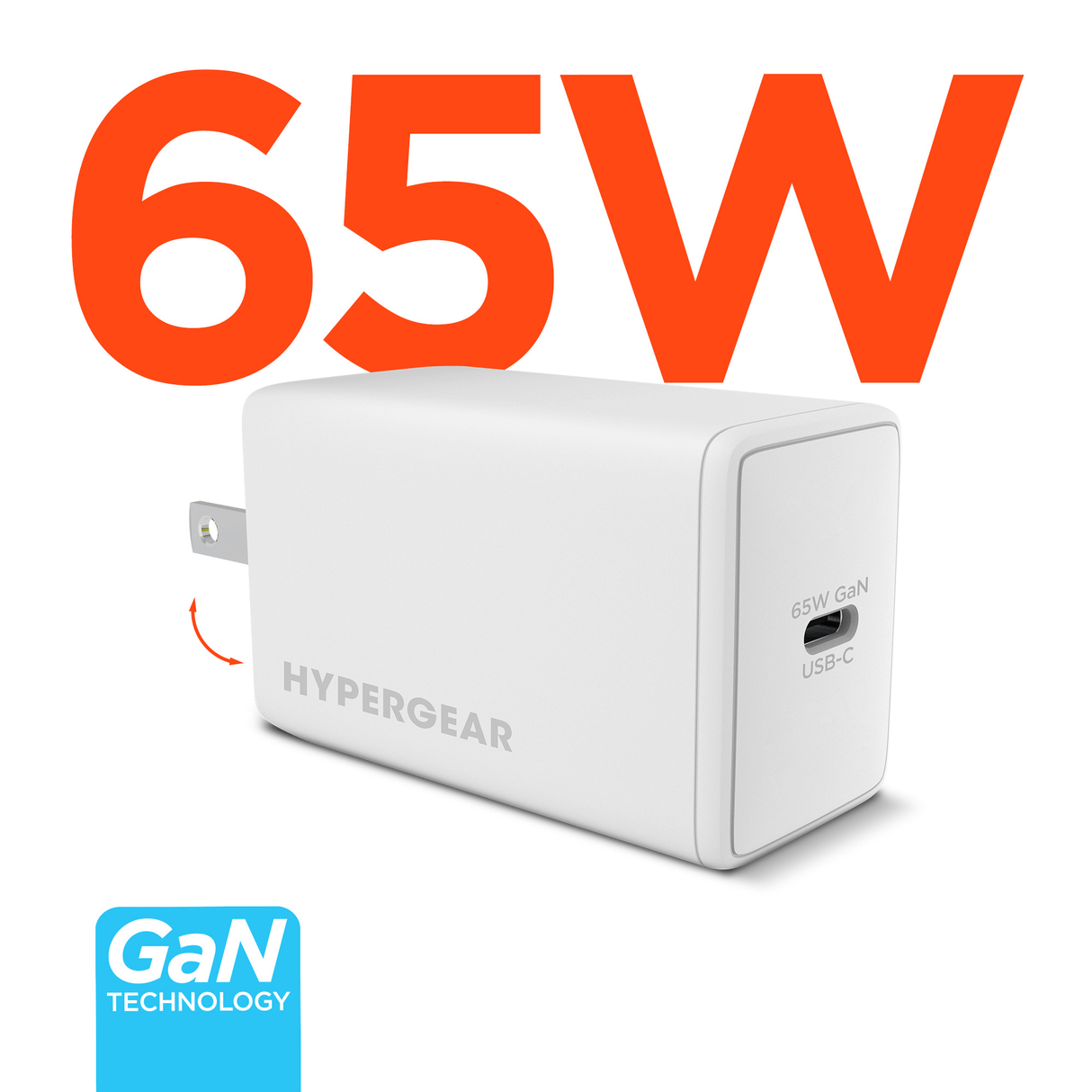 HyperGear SpeedBoost 65W USB-C PD PPS GaN Laptop Charger