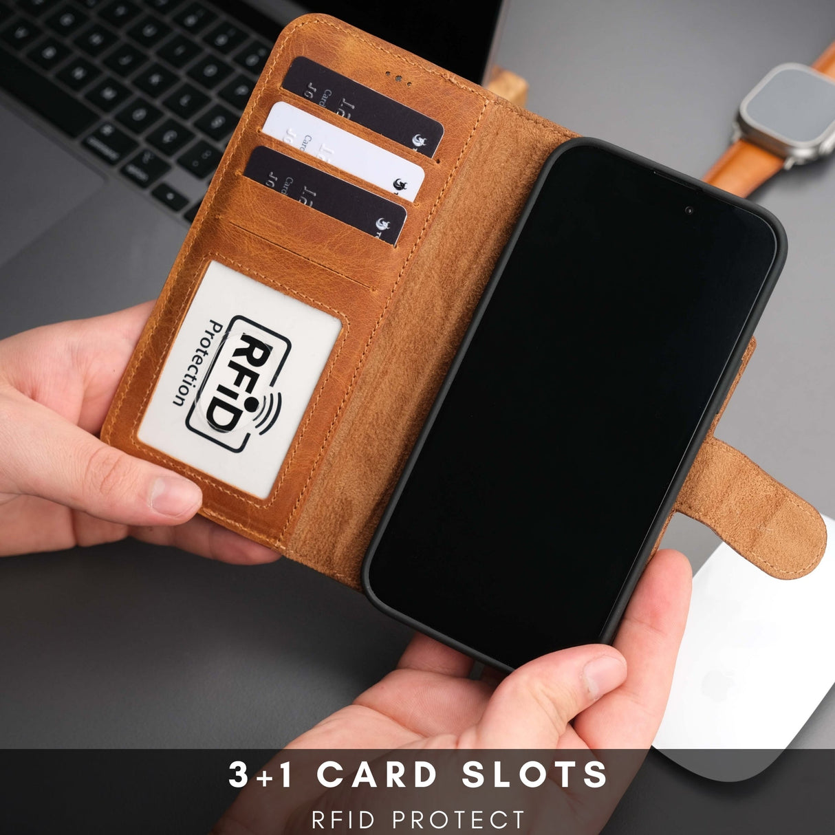 Casper Leather iPhone 14 Wallet Case | MagSafe