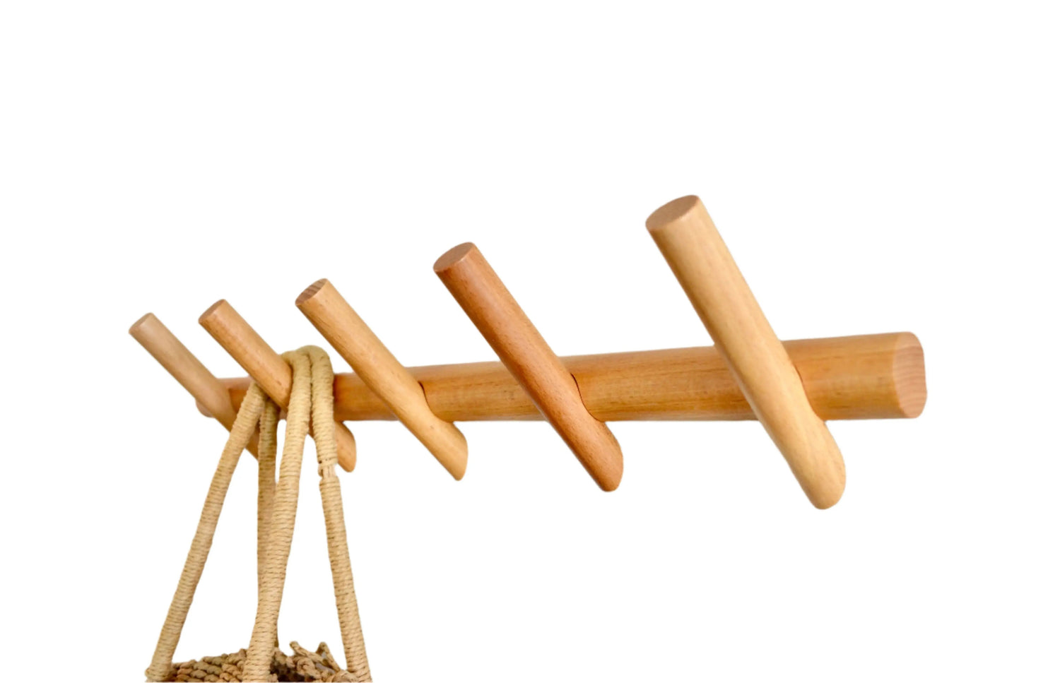 Boho Wood Coat Rack - Walnut & Beech Wood