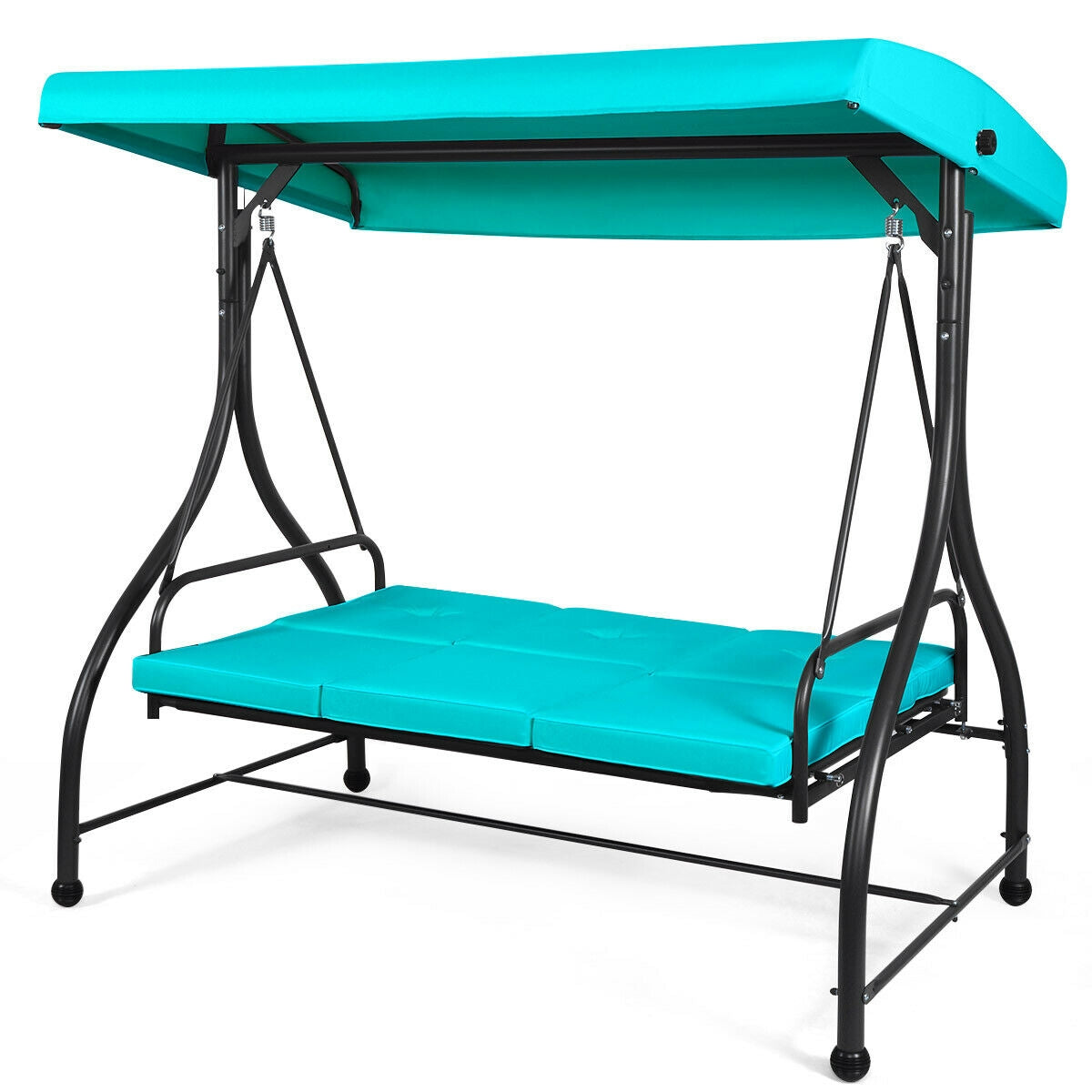 3 Seats Converting Outdoor Swing Canopy Hammock with Adjustable Tilt Canopy