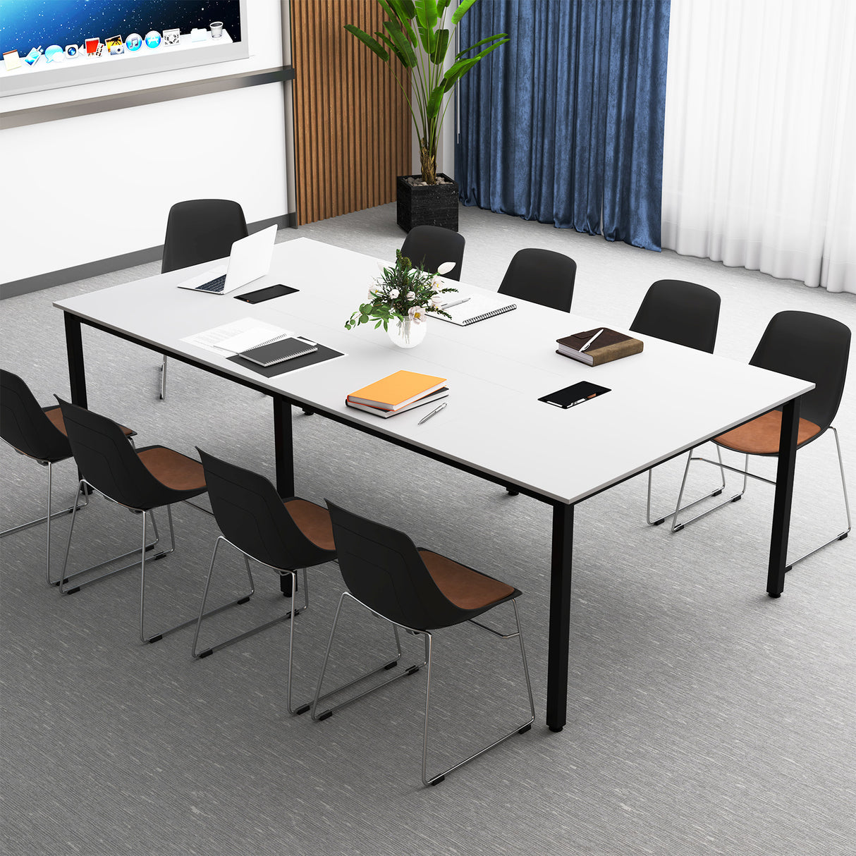 8 FT Conference Room Table Large Meeting Table Seats up to 10 People