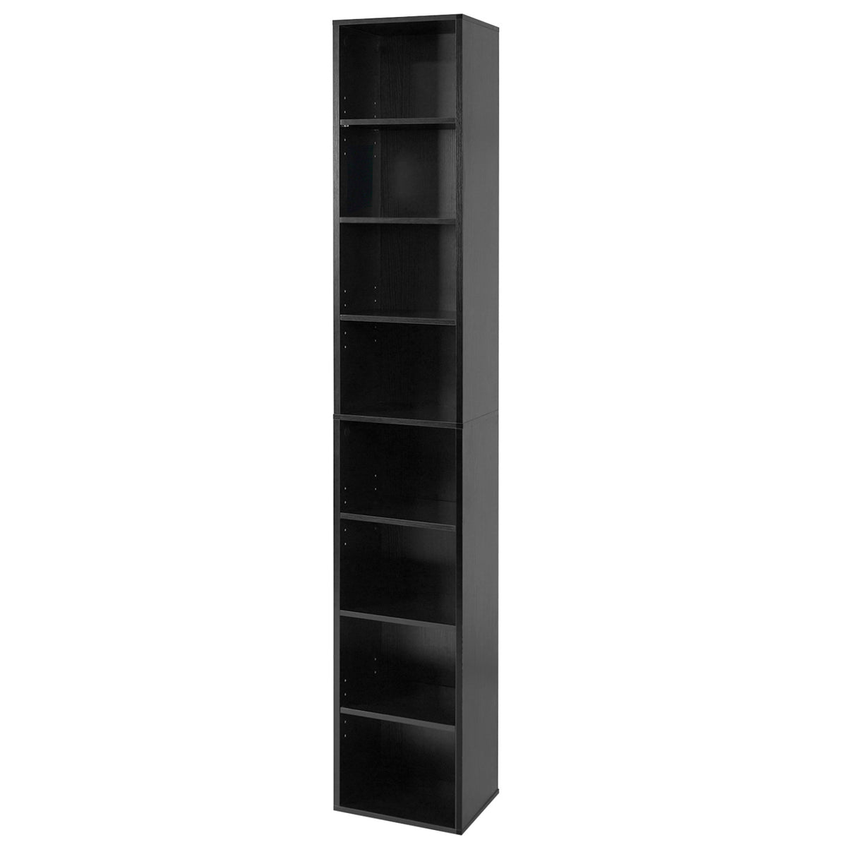 8-Tier Narrow Bookshelf with 4 Adjustable Shelves and Storage Cubes