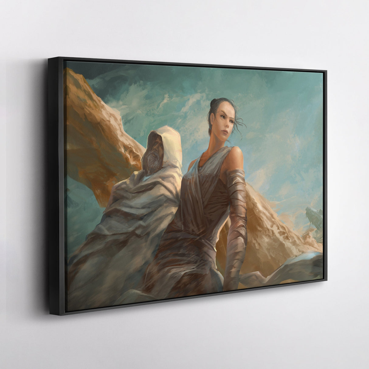 Luke & Rey Skywalker Artwork - Star Wars Canvas Wall Art Decor