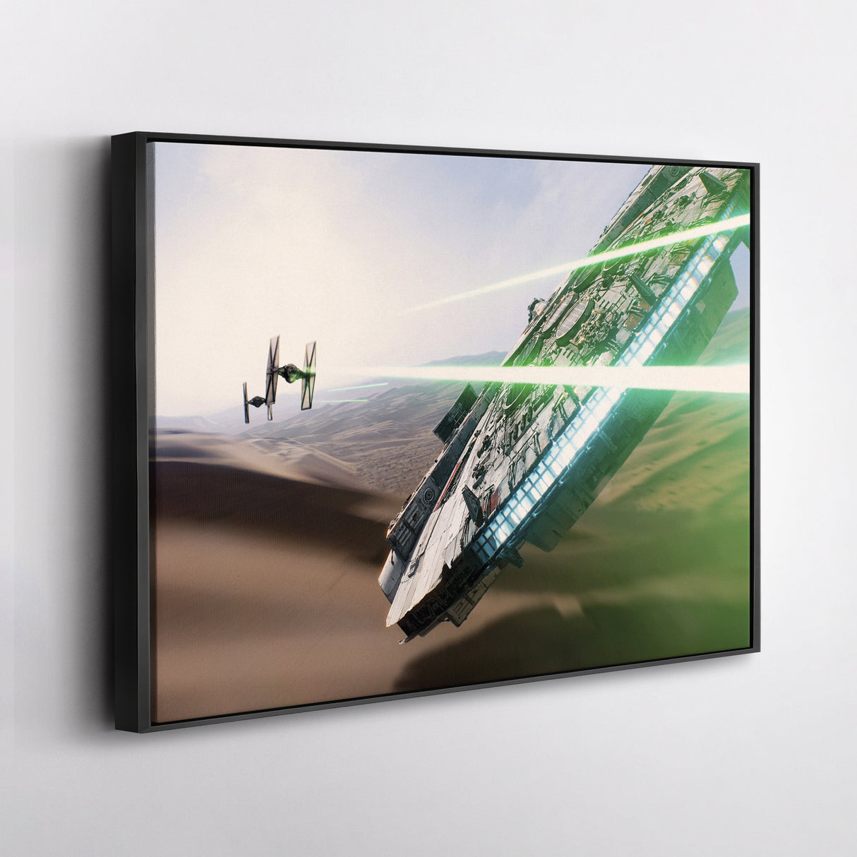 Star Wars Millennium Falcon Tie Fighter Canvas Art - The Force Awakens