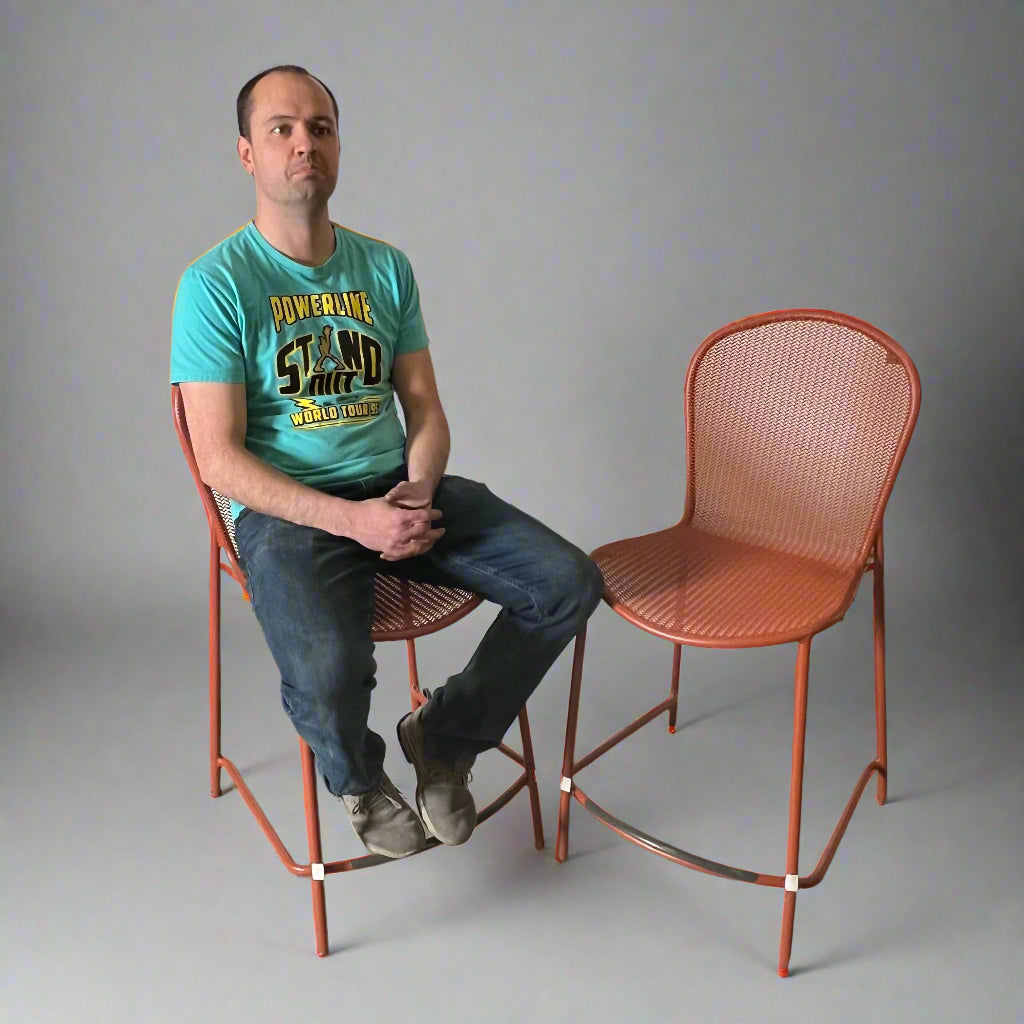 EMU (2 PACK) Steel Ronda Barstool by Designer Aldo Ciabatti 21"x25"x46" Orange