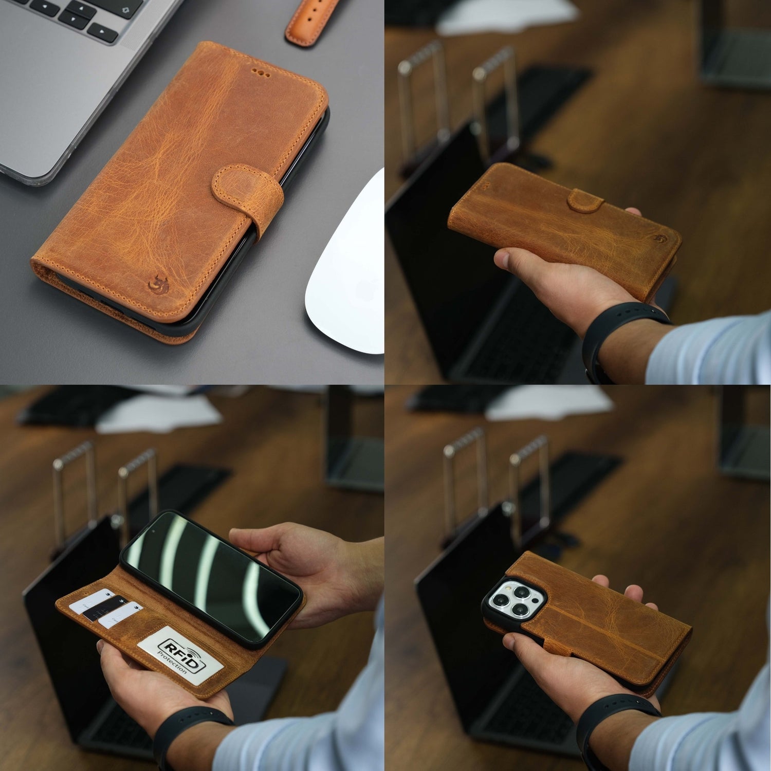 Casper Leather iPhone 15 Pro Wallet Case | Detachable MagSafe Compatible RFID Protection